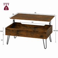 Table Basse Extensible Bois Industriel Plateau Relevable – FlexiTable