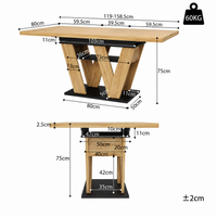 Table à Manger Extensible Bois Foncé Pieds Croisés 119-158cm – FlexiTable