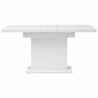 Table à Manger Extensible Blanche Pied Central 130-150cm – FlexiTable