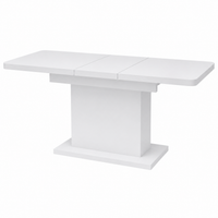 Table à Manger Extensible Blanche Pied Central 130-150cm – FlexiTable