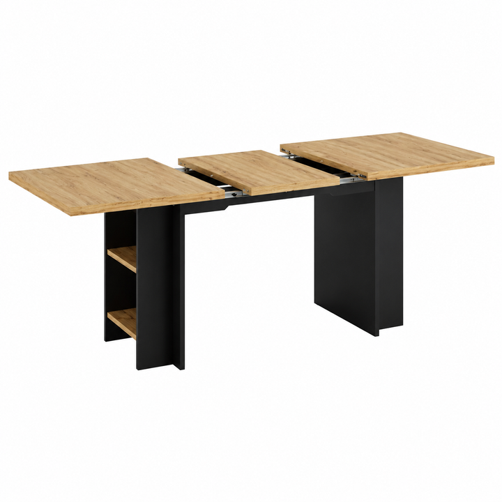 Table à Manger Extensible Bois Étagères Intégrées 160cm – FlexiTable