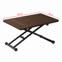 Table Basse Relevable Série Zen Noire Hauteur Réglable 100x60cm – FlexiTable