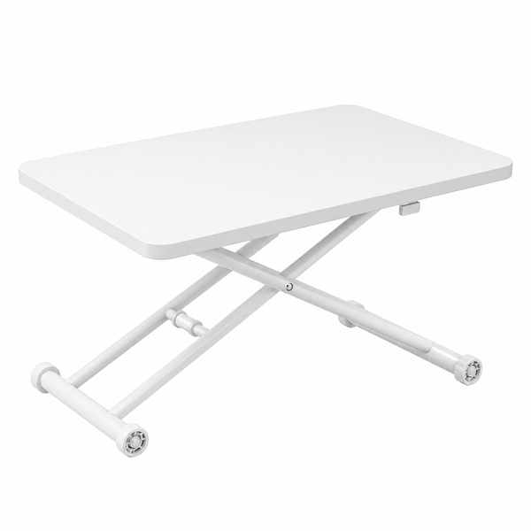 Table Basse Relevable Série Zen Blanche Hauteur Réglable 100x60cm – FlexiTable