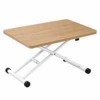 Table Basse Relevable Série Zen Bois Clair Structure Blanche 100x60cm – FlexiTable